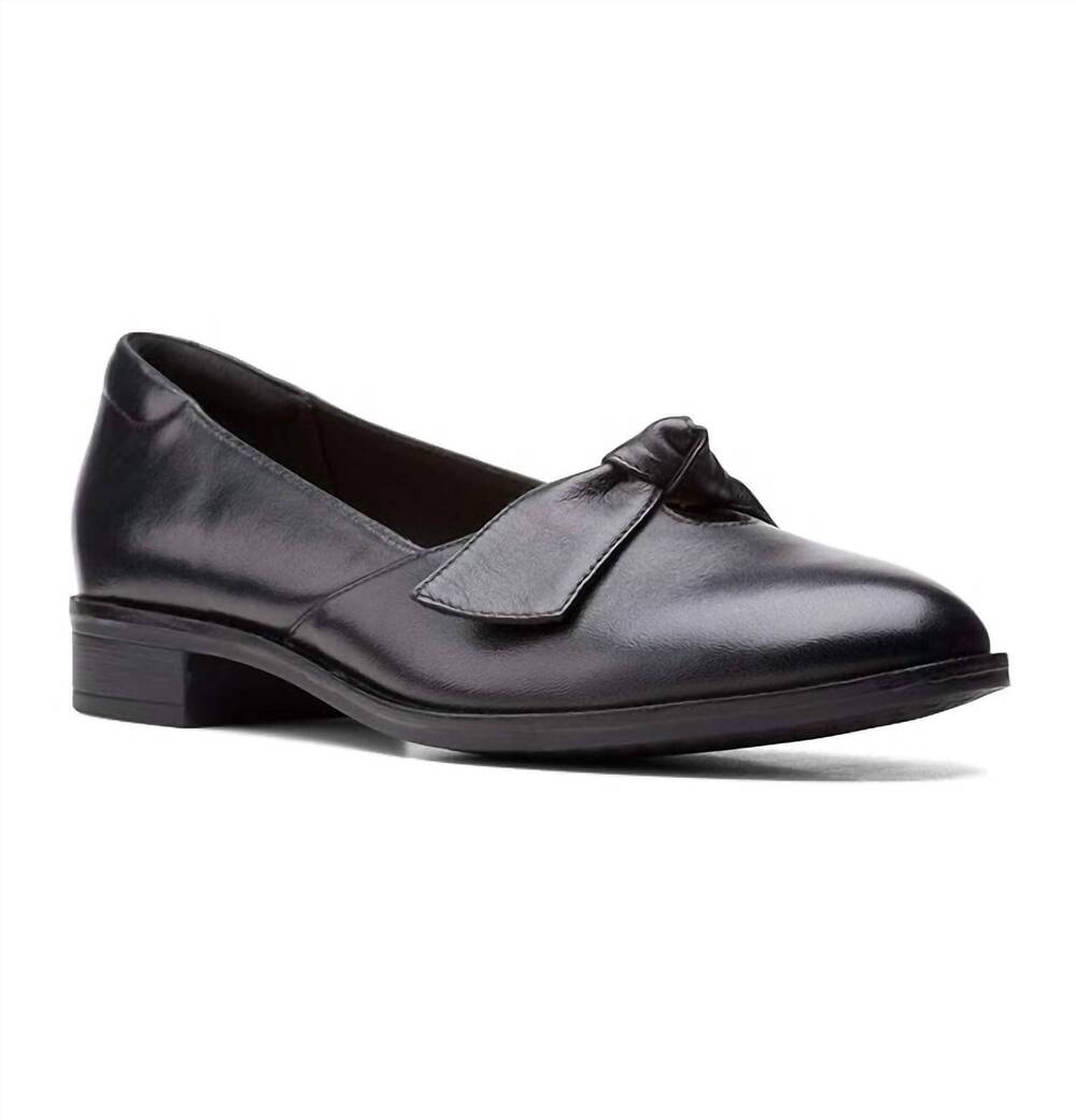 NEW CLARKS women's trish wave loafer in black leather